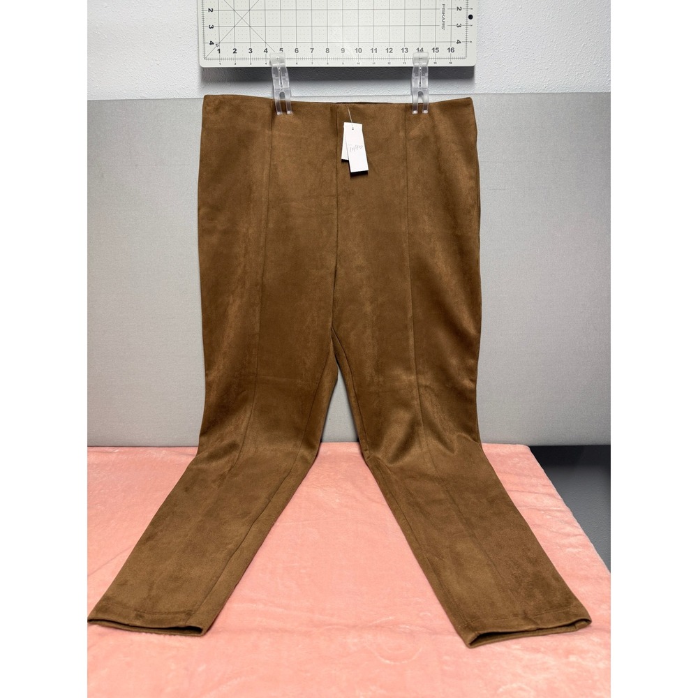 NWT - LOFT velvety brown tapered pants / leggings Size XL
